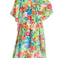 Sakkas Yeni Women's Short Sleeve V-neck Summer Floral Long Caftan Dress Cover-up