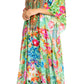 Sakkas Yeni Women's Short Sleeve V-neck Summer Floral Long Caftan Dress Cover-up