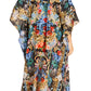 Sakkas Yeni Women's Short Sleeve V-neck Summer Floral Long Caftan Dress Cover-up