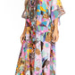 Sakkas Yeni Women's Short Sleeve V-neck Summer Floral Long Caftan Dress Cover-up