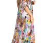 Sakkas Yeni Women's Short Sleeve V-neck Summer Floral Long Caftan Dress Cover-up