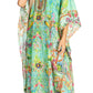 Sakkas Yeni Women's Short Sleeve V-neck Summer Floral Long Caftan Dress Cover-up