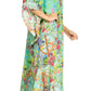 Sakkas Yeni Women's Short Sleeve V-neck Summer Floral Long Caftan Dress Cover-up