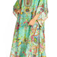 Sakkas Yeni Women's Short Sleeve V-neck Summer Floral Long Caftan Dress Cover-up