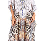 Sakkas Yeni Women's Short Sleeve V-neck Summer Floral Long Caftan Dress Cover-up