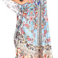 Sakkas Yeni Women's Short Sleeve V-neck Summer Floral Long Caftan Dress Cover-up