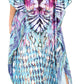 Sakkas Yeni Women's Short Sleeve V-neck Summer Floral Long Caftan Dress Cover-up