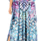 Sakkas Yeni Women's Short Sleeve V-neck Summer Floral Long Caftan Dress Cover-up
