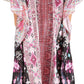 Sakkas Yeni Women's Short Sleeve V-neck Summer Floral Long Caftan Dress Cover-up