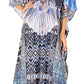 Sakkas Yeni Women's Short Sleeve V-neck Summer Floral Long Caftan Dress Cover-up