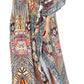 Sakkas Yeni Women's Short Sleeve V-neck Summer Floral Long Caftan Dress Cover-up