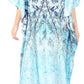 Sakkas Yeni Women's Short Sleeve V-neck Summer Floral Long Caftan Dress Cover-up
