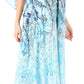 Sakkas Yeni Women's Short Sleeve V-neck Summer Floral Long Caftan Dress Cover-up