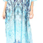 Sakkas Yeni Women's Short Sleeve V-neck Summer Floral Long Caftan Dress Cover-up