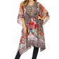 Sakkas Zeni Women's Short sleeve V-neck Summer Floral Print Caftan Dress Cover-up