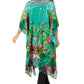 Sakkas Zeni Women's Short sleeve V-neck Summer Floral Print Caftan Dress Cover-up