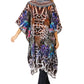 Sakkas Zeni Women's Short sleeve V-neck Summer Floral Print Caftan Dress Cover-up