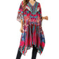 Sakkas Zeni Women's Short sleeve V-neck Summer Floral Print Caftan Dress Cover-up