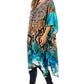 Sakkas Zeni Women's Short sleeve V-neck Summer Floral Print Caftan Dress Cover-up