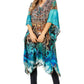Sakkas Zeni Women's Short sleeve V-neck Summer Floral Print Caftan Dress Cover-up