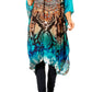 Sakkas Zeni Women's Short sleeve V-neck Summer Floral Print Caftan Dress Cover-up