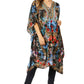 Sakkas Zeni Women's Short sleeve V-neck Summer Floral Print Caftan Dress Cover-up