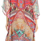 Sakkas Zeni Women's Short sleeve V-neck Summer Floral Print Caftan Dress Cover-up
