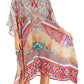 Sakkas Zeni Women's Short sleeve V-neck Summer Floral Print Caftan Dress Cover-up