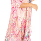 Sakkas Zeni Women's Short sleeve V-neck Summer Floral Print Caftan Dress Cover-up