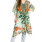 Sakkas Zeni Women's Short sleeve V-neck Summer Floral Print Caftan Dress Cover-up