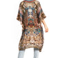 Sakkas Zeni Women's Short sleeve V-neck Summer Floral Print Caftan Dress Cover-up