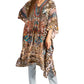 Sakkas Zeni Women's Short sleeve V-neck Summer Floral Print Caftan Dress Cover-up