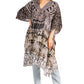 Sakkas Zeni Women's Short sleeve V-neck Summer Floral Print Caftan Dress Cover-up