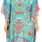Sakkas Zeni Women's Short sleeve V-neck Summer Floral Print Caftan Dress Cover-up