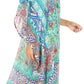 Sakkas Zeni Women's Short sleeve V-neck Summer Floral Print Caftan Dress Cover-up