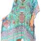Sakkas Zeni Women's Short sleeve V-neck Summer Floral Print Caftan Dress Cover-up