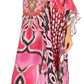 Sakkas Amaya Loose Fit Long Printed Strappy Cutout Shoulder Boat Neck Kaftan Dress