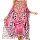 Sakkas Amaya Loose Fit Long Printed Strappy Cutout Shoulder Boat Neck Kaftan Dress