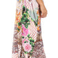 Sakkas Amaya Loose Fit Long Printed Strappy Cutout Shoulder Boat Neck Kaftan Dress
