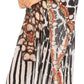 Sakkas Amaya Loose Fit Long Printed Strappy Cutout Shoulder Boat Neck Kaftan Dress