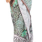 Sakkas Amaya Loose Fit Long Printed Strappy Cutout Shoulder Boat Neck Kaftan Dress