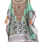 Sakkas Amaya Loose Fit Long Printed Strappy Cutout Shoulder Boat Neck Kaftan Dress