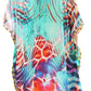 Sakkas Amaya Loose Fit Long Printed Strappy Cutout Shoulder Boat Neck Kaftan Dress