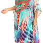 Sakkas Amaya Loose Fit Long Printed Strappy Cutout Shoulder Boat Neck Kaftan Dress