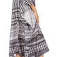 Sakkas Amaya Loose Fit Long Printed Strappy Cutout Shoulder Boat Neck Kaftan Dress