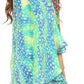 Sakkas Inna Colorful Shift Dress Tunic with Bell Ruffled Sleeves & Rhinestones
