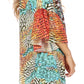 Sakkas Inna Colorful Shift Dress Tunic with Bell Ruffled Sleeves & Rhinestones