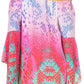 Sakkas Inna Colorful Shift Dress Tunic with Bell Ruffled Sleeves & Rhinestones