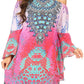 Sakkas Inna Colorful Shift Dress Tunic with Bell Ruffled Sleeves & Rhinestones