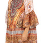 Sakkas Inna Colorful Shift Dress Tunic with Bell Ruffled Sleeves & Rhinestones